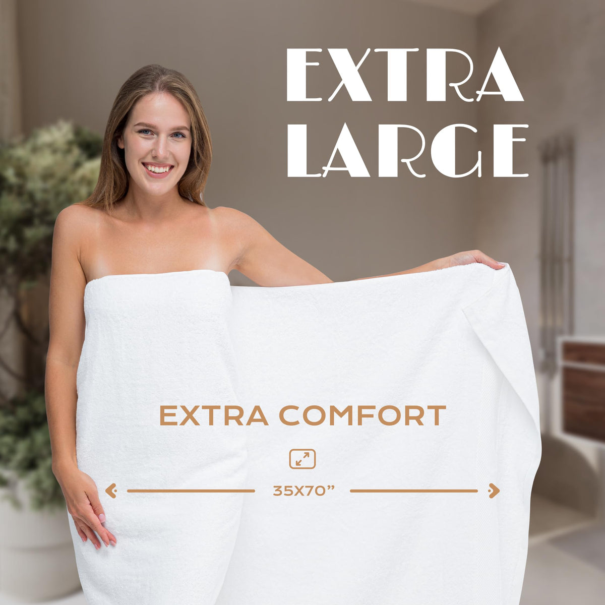 White Classic bath sheet demonstrating high absorbency and quick-dry performance.