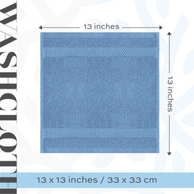 White Classic washcloths arranged on bath rack illustrate quick-dry performance.