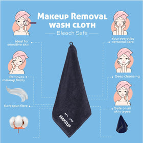 Color-fast Black White Classic washcloth with no dye bleed