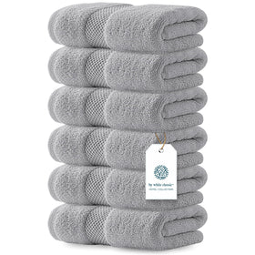 White Classic Dolphin Gray hand towel 16x30 showing plush softness for everyday use