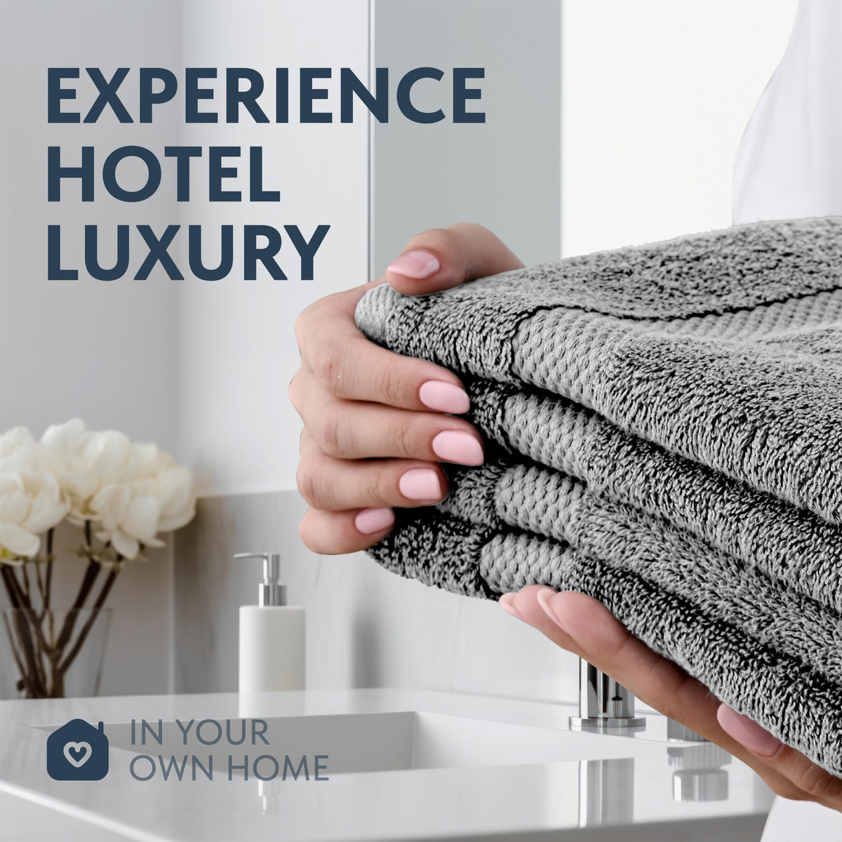 Dolphin Gray towels deliver spa-like comfort for bath rituals