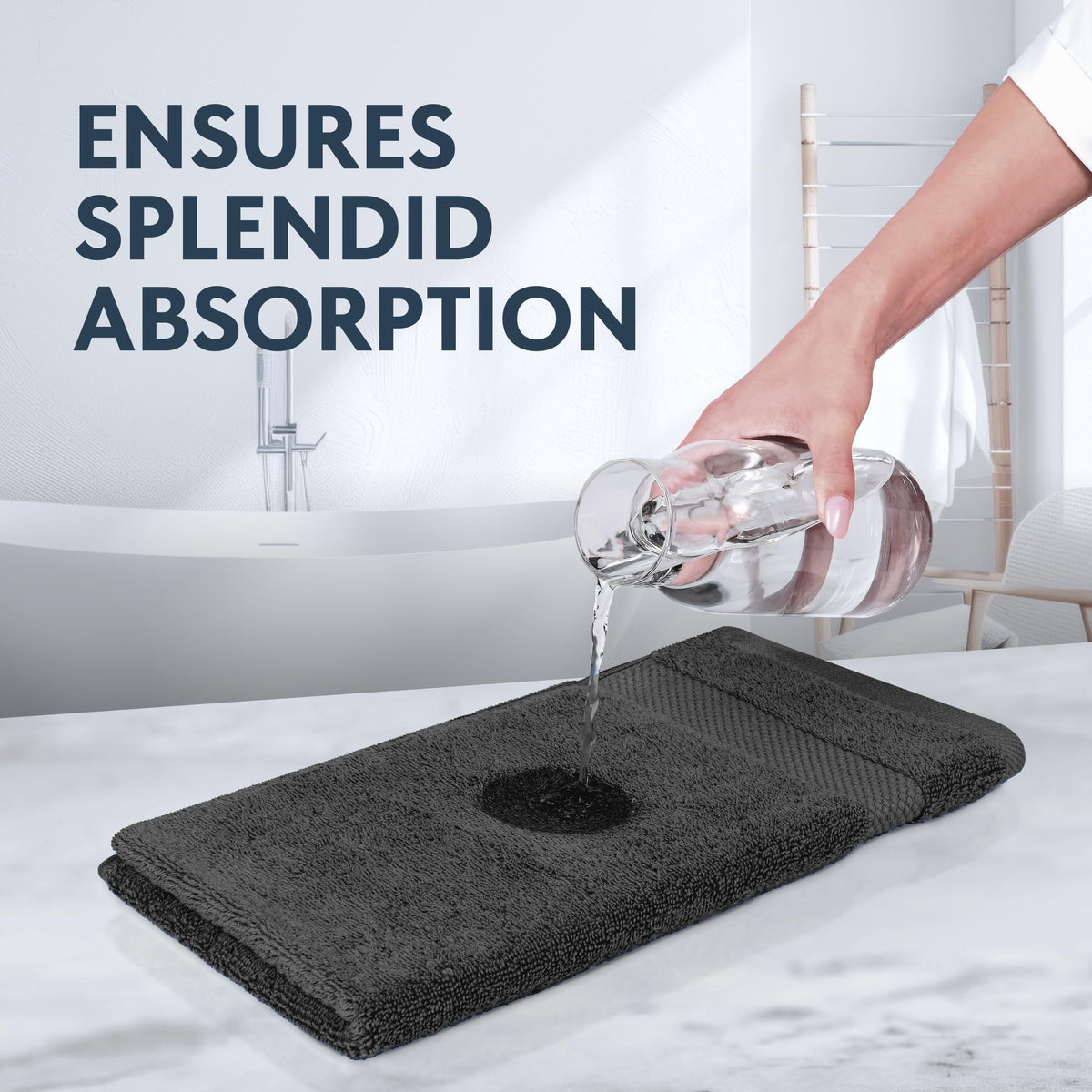 White Classic towel edge with double-needle stitching for long-lasting durability