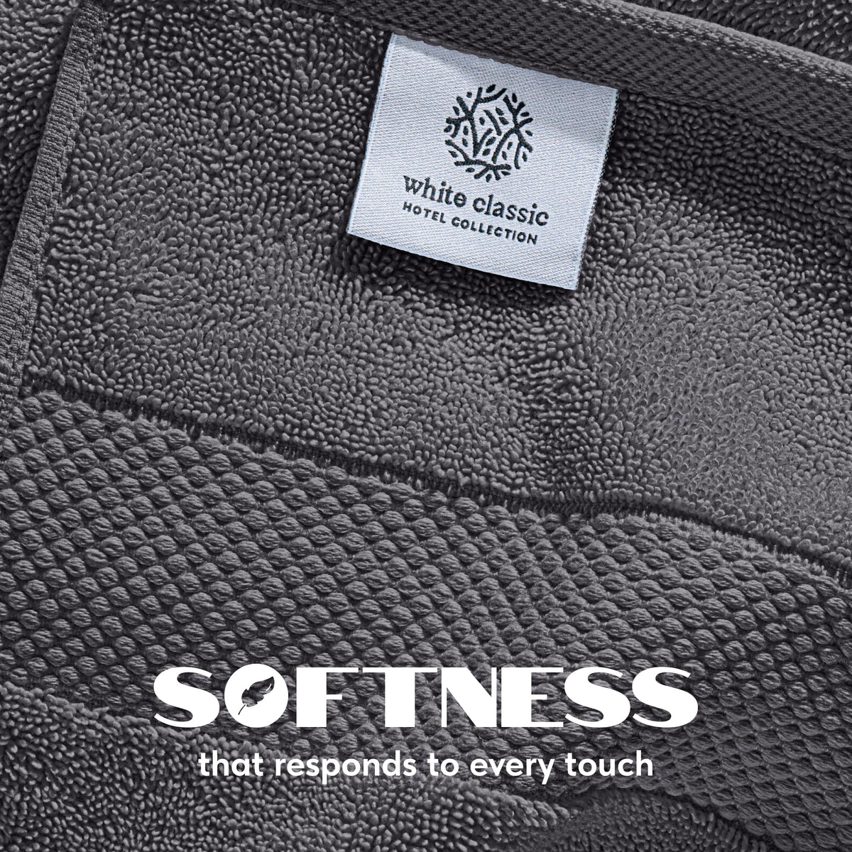 White Classic double-needle stitched edge shows durability and long-lasting edges.