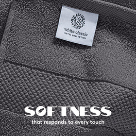 White Classic double-needle stitched edge shows durability and long-lasting edges.