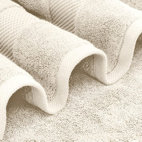 Edge stitching on White Classic bath sheet showing reinforced double-needle design for durability.