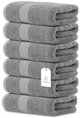 White Classic durable-edges: reinforced stitching maintains towel shape wash after wash.