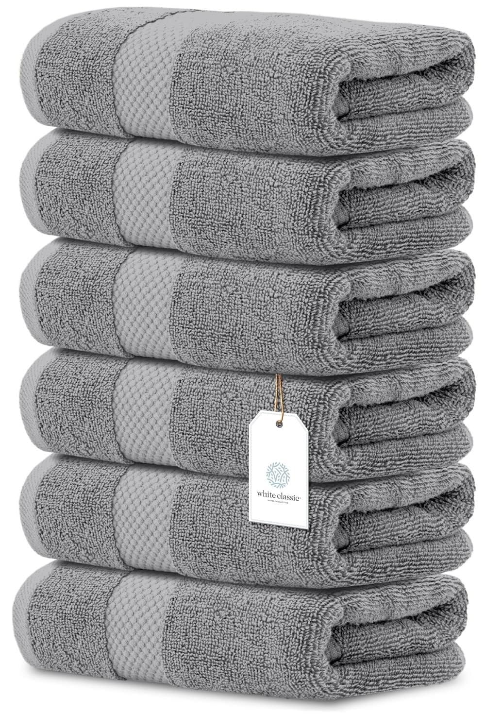 White Classic hand towel 16x30: luxurious softness for daily bathroom use.