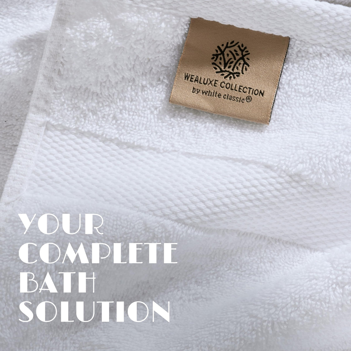 White Classic hand towels 16x27 inches ready for daily use