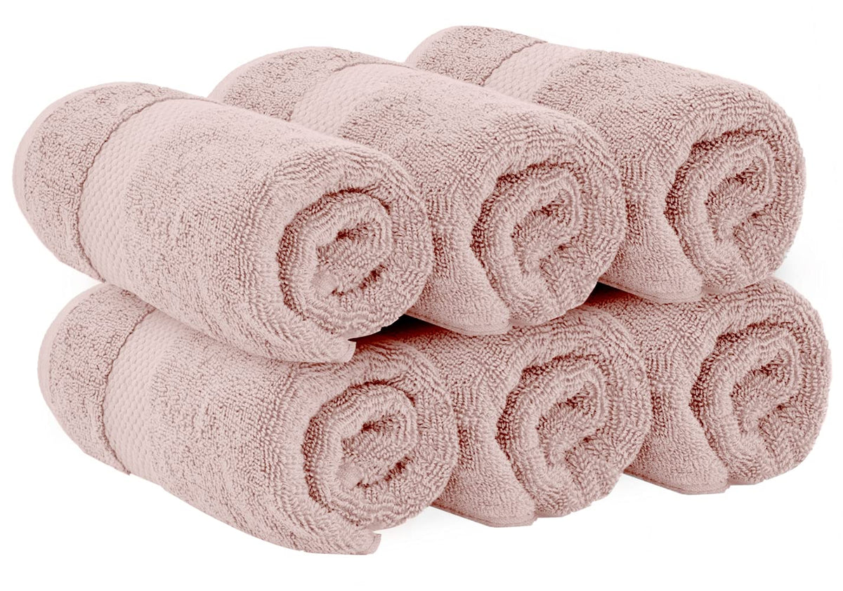 White Classic hotel collection towels add spa-like bathroom charm