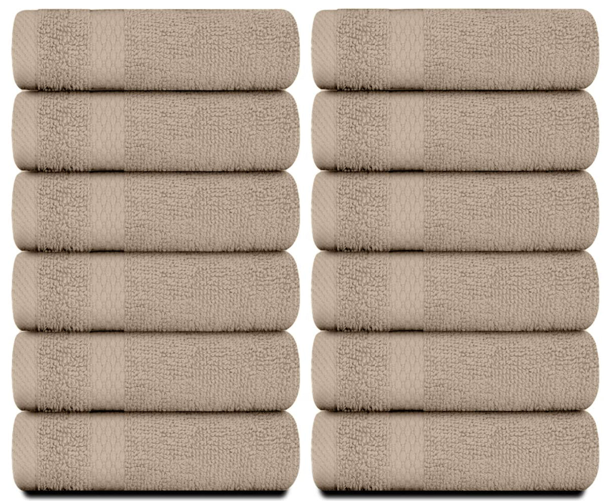 White Classic hotel spa setup with plush washcloths.
