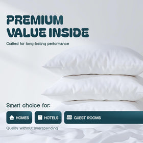 White Classic king pillow covers noiseless design, breathable for comfort.