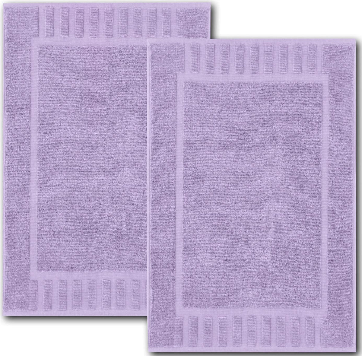 White Classic Lavender bath mat with plush cotton for spa-like luxury.