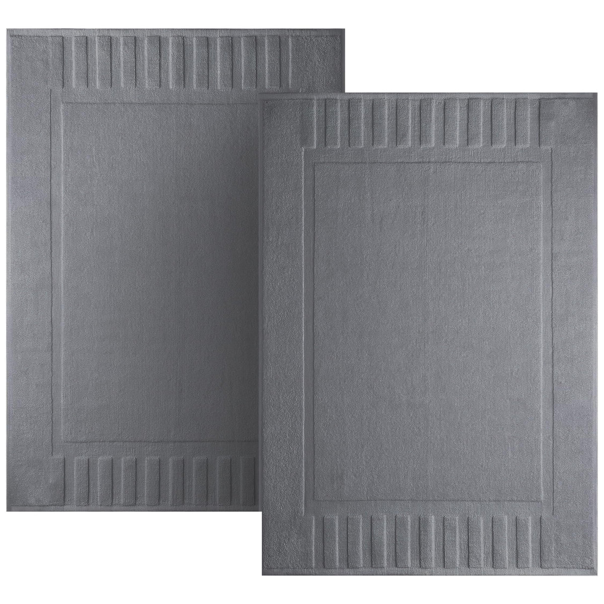 White Classic Luxury Bath Mat with absorbent cotton for fast drying on bathroom floors.