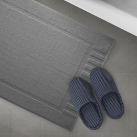 White Classic Luxury Bath Mat in dark gray to match modern bathroom decor.