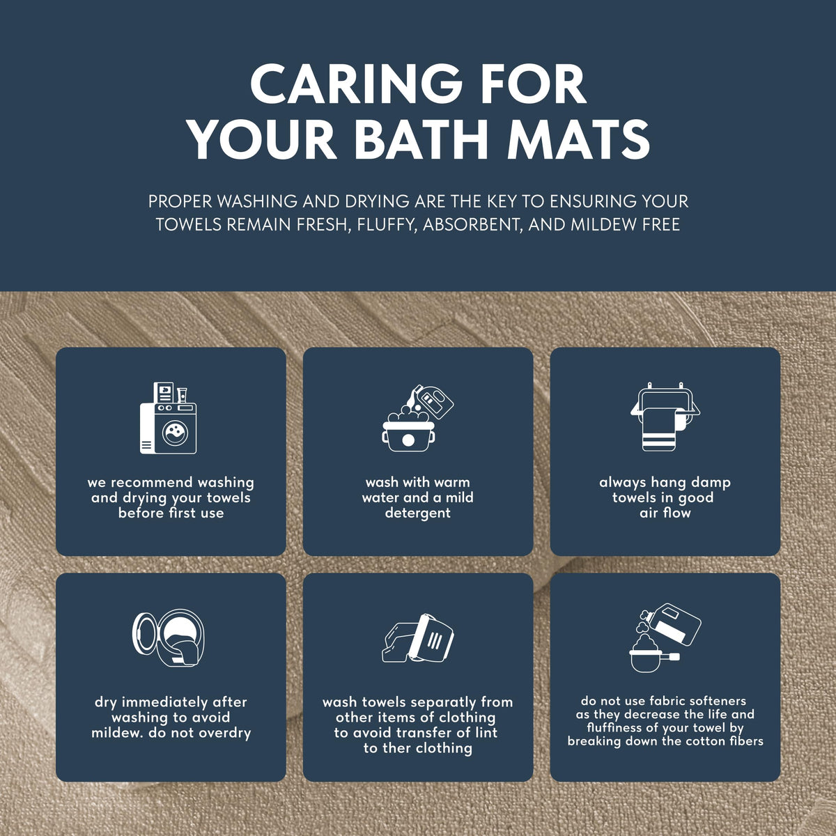 White Classic taupe bath mat in bathroom setting suggests spa-like relaxation