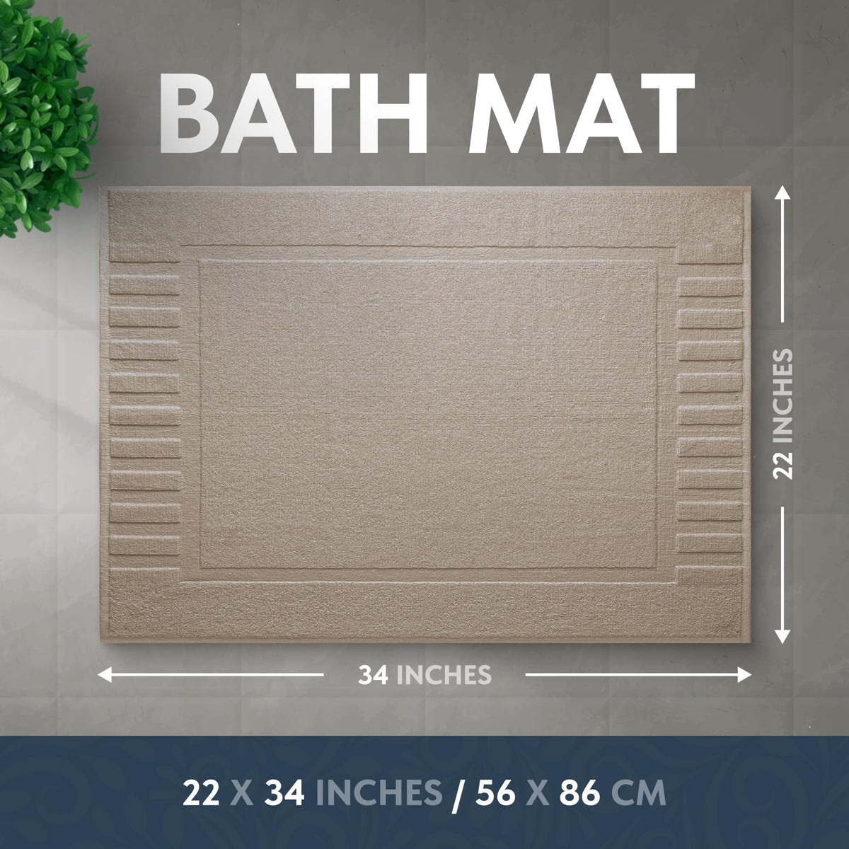 White Classic luxury bath mat taupe texture closeup showcases soft plush pile