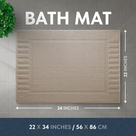 White Classic luxury bath mat taupe texture closeup showcases soft plush pile