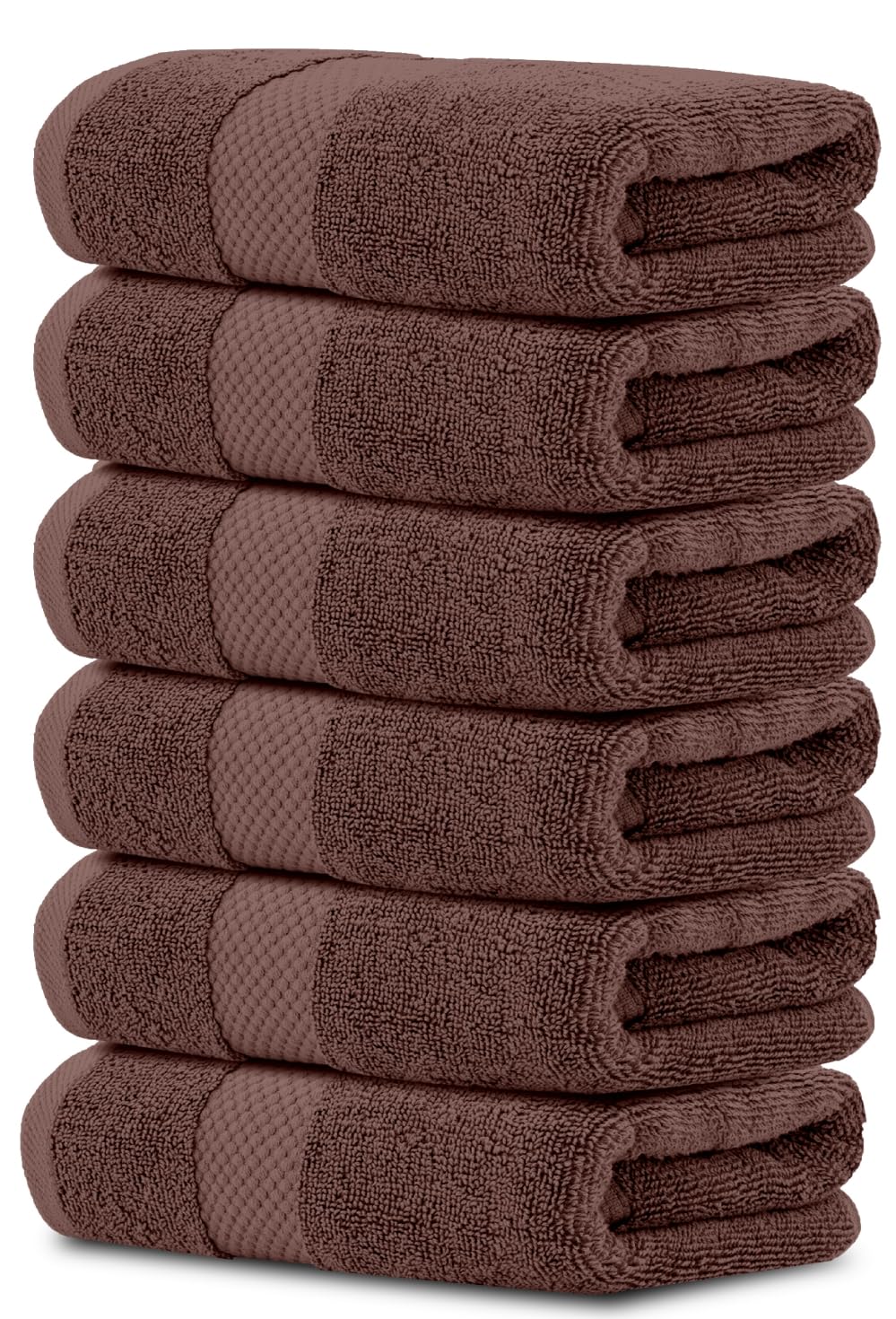White Classic luxury brown towels, 16x30, soft and absorbent for spa-like bathroom routines.