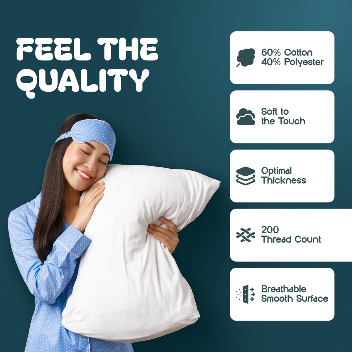 White Classic Luxury Collection six-pack pillow shams for easy refresh.