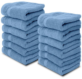 White Classic luxury cotton washcloth folded, showing premium 13x13 size and softness.