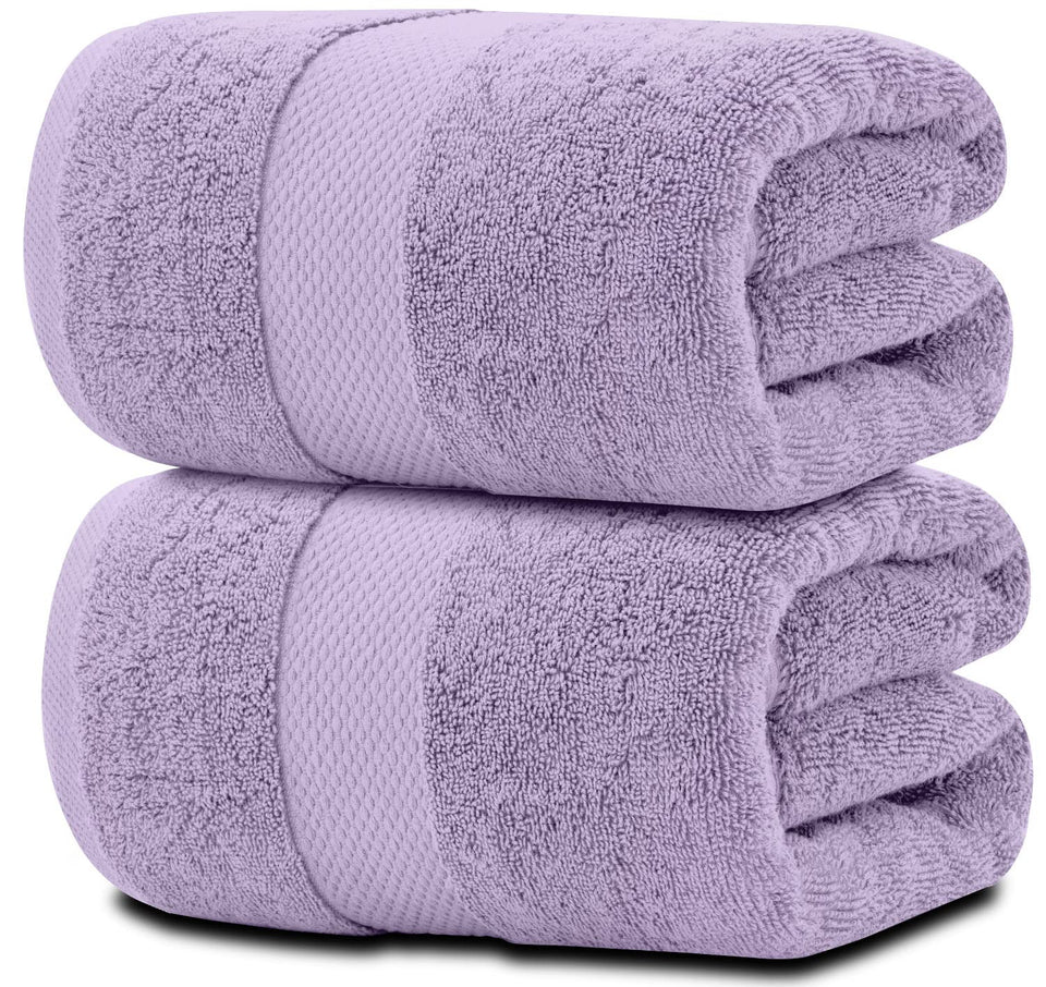 White Classic Lavender bath sheet, 35x70, spa-like comfort and generous coverage.