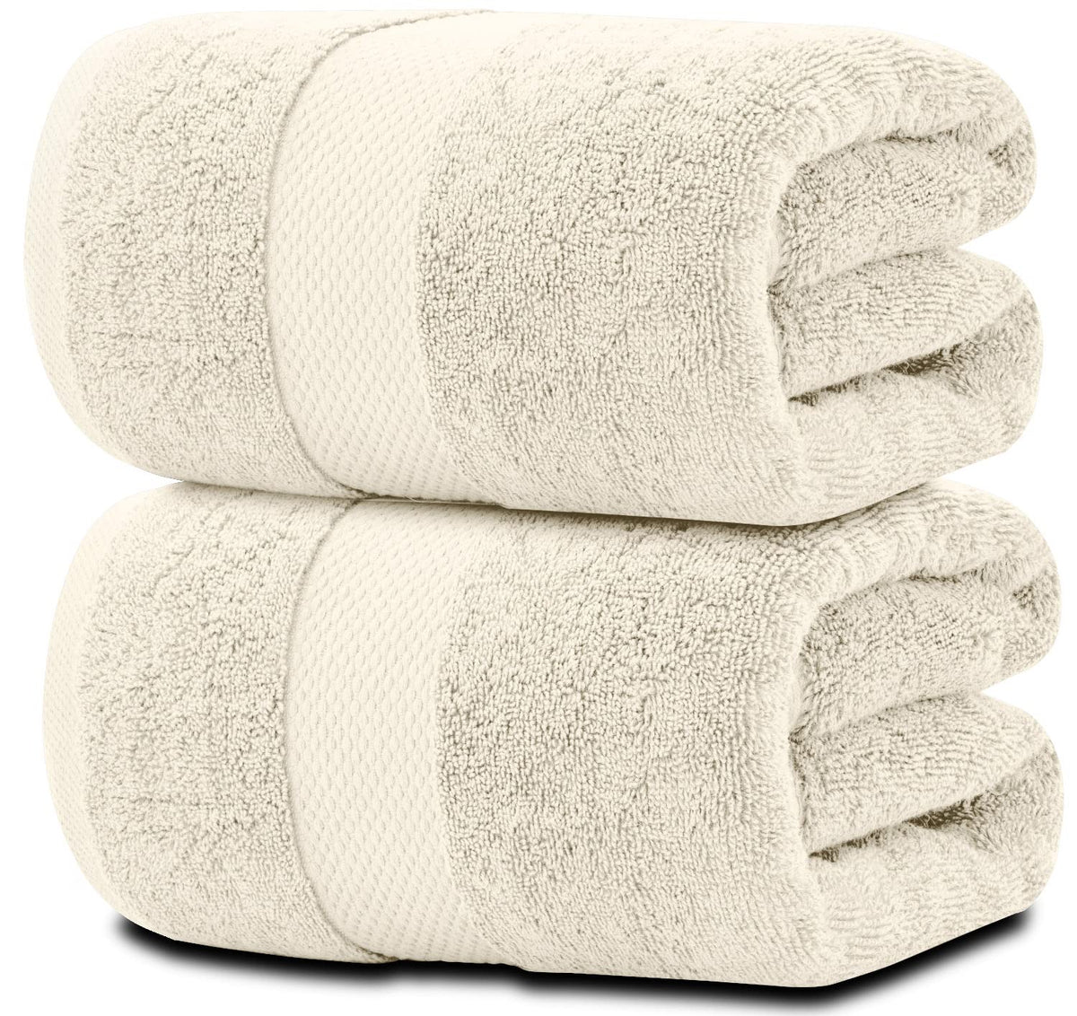 White Classic luxury soft ivory bath sheet 35x70 inches, plush and inviting for spa-like comfort.