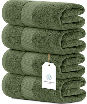 White Classic Luxury towel set pack image shows plush 700 GSM towels for spa-like home comfort.