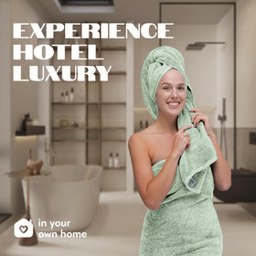 White Classic towels with double-stitched edges for enhanced durability.