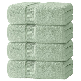 White Classic luxury towels folded display showing plush texture and premium finish.