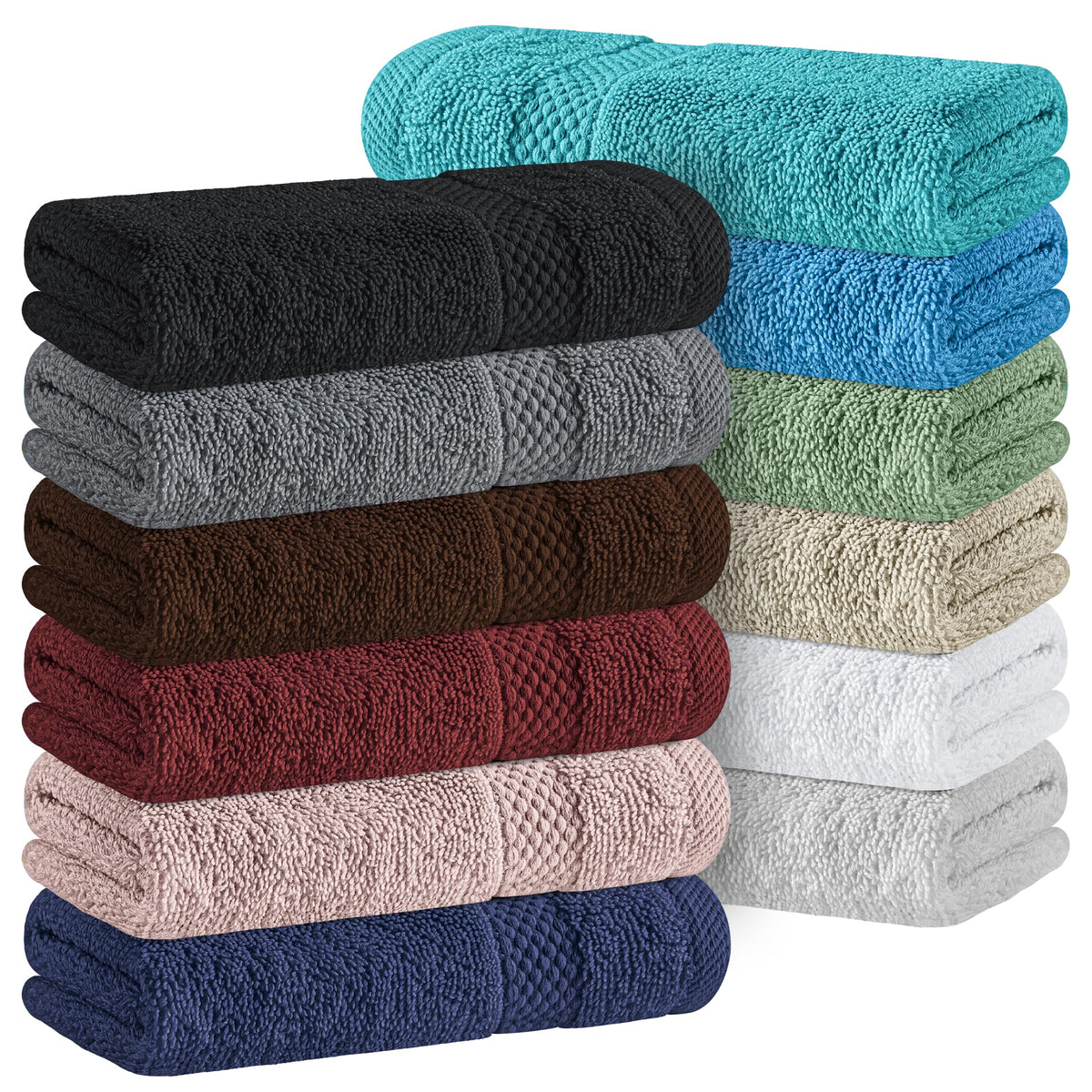 White Classic luxury washcloth 13x13 with soft dense fibers for spa-like comfort