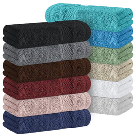 White Classic luxury washcloth 13x13 with soft dense fibers for spa-like comfort