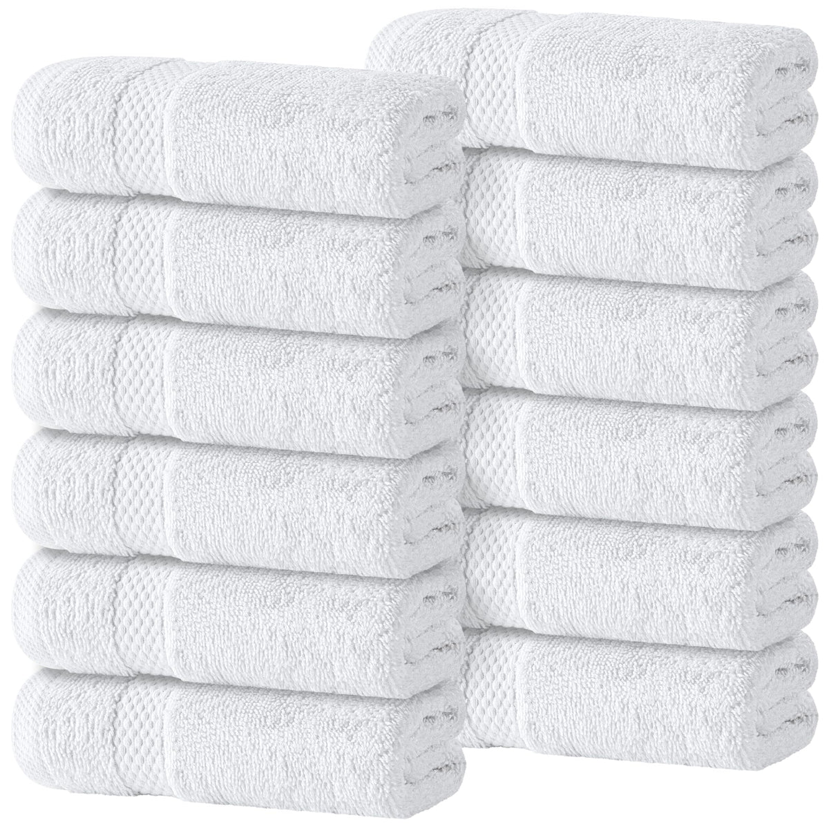 White Classic luxury washcloth 13x13 showing plush texture for spa-like skin care