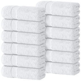 White Classic luxury washcloth 13x13 showing plush texture for spa-like skin care