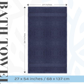 White Classic navy towels hanging in a bathroom for premium ambiance