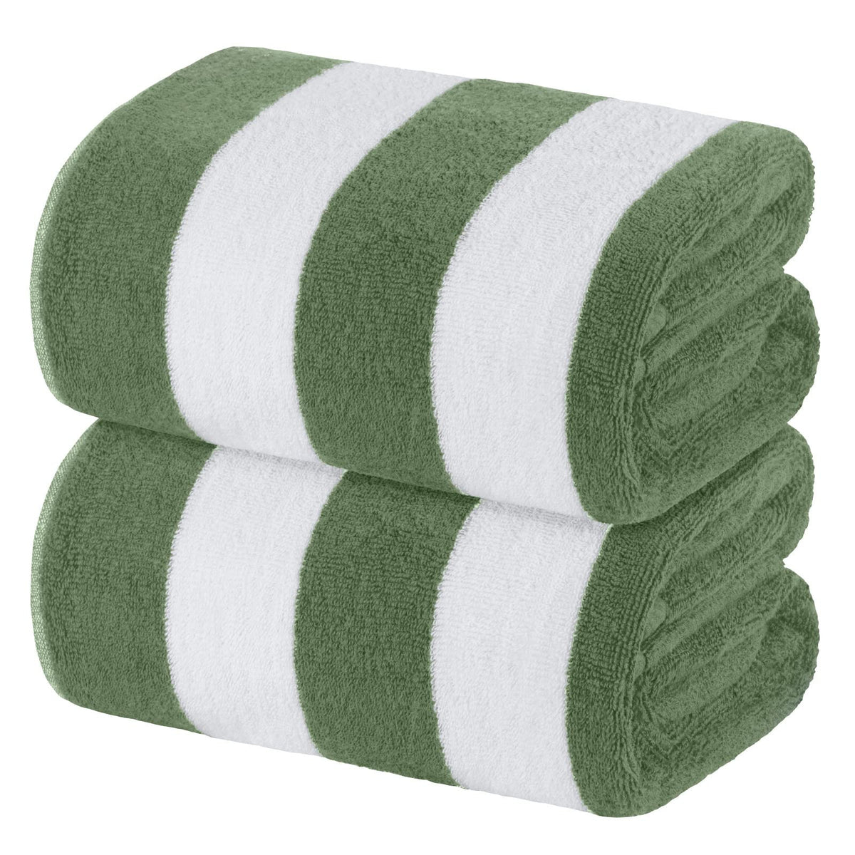 White Classic oversized towel with cabana stripe for poolside lounging and extra coverage.