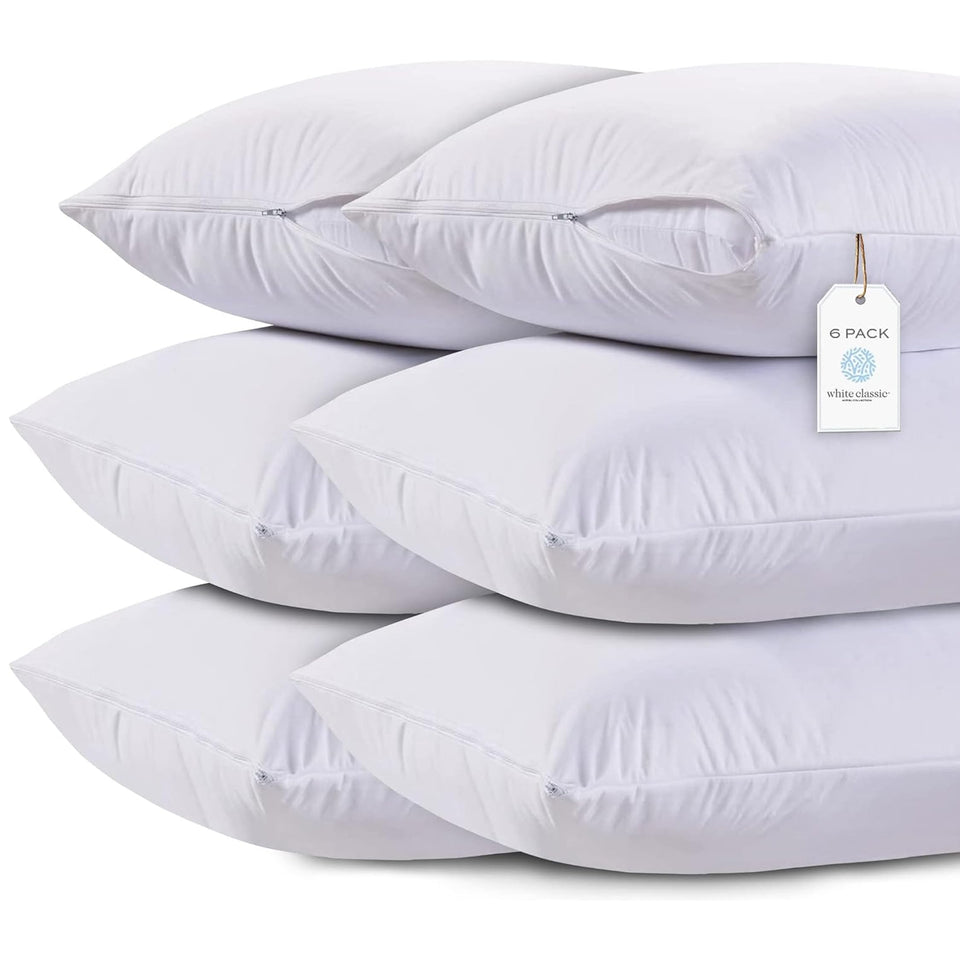 White Classic pillow case cover close-up showing 200-thread-count softness.