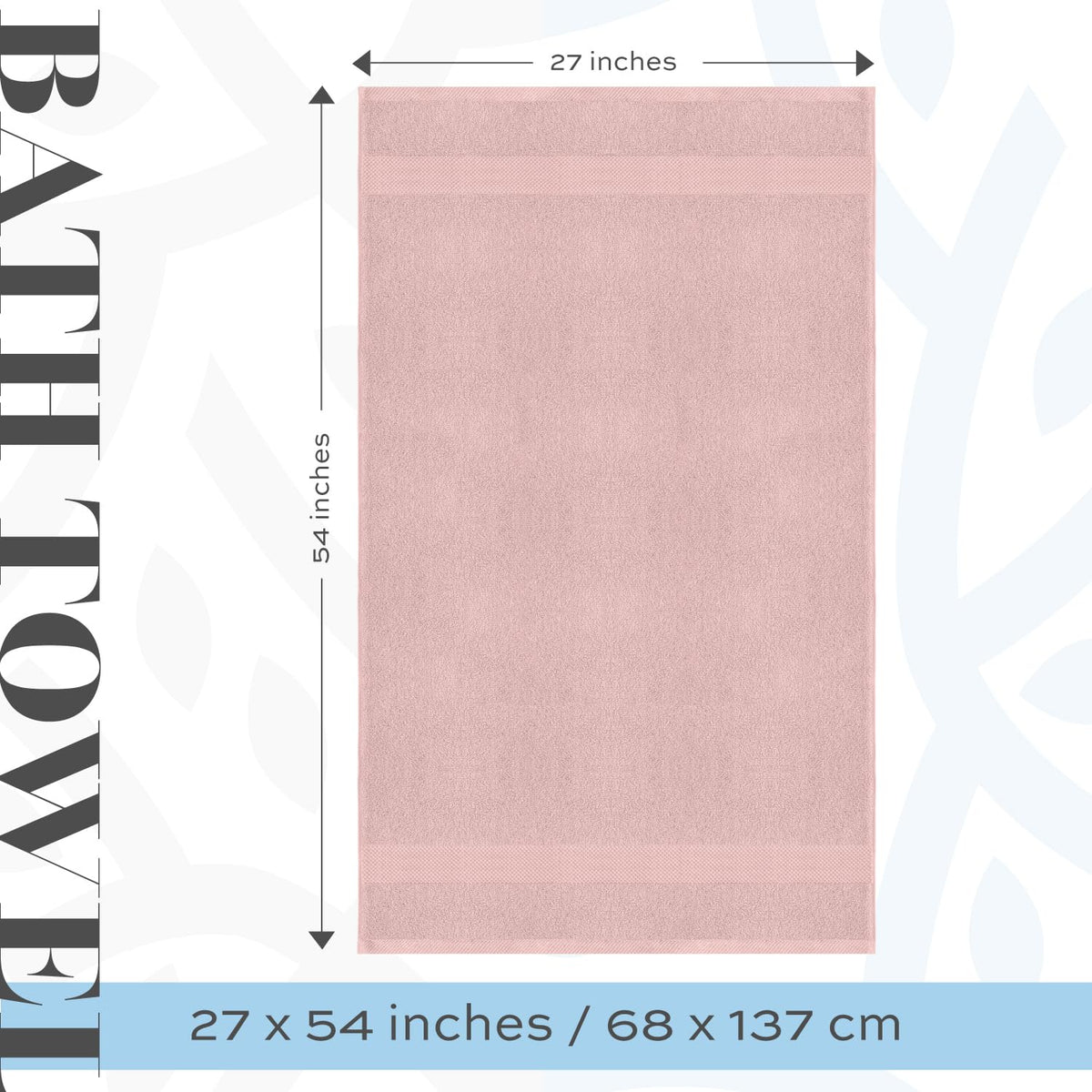 White Classic pink towels on bathroom counter, perfect for quick-dry baths.