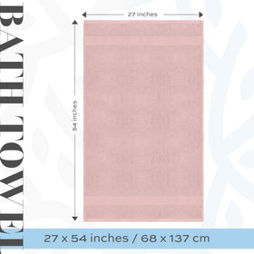 White Classic pink towels on bathroom counter, perfect for quick-dry baths.