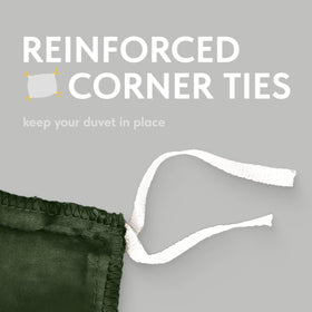 White Classic queen-size duvet cover packaging image with care-friendly features