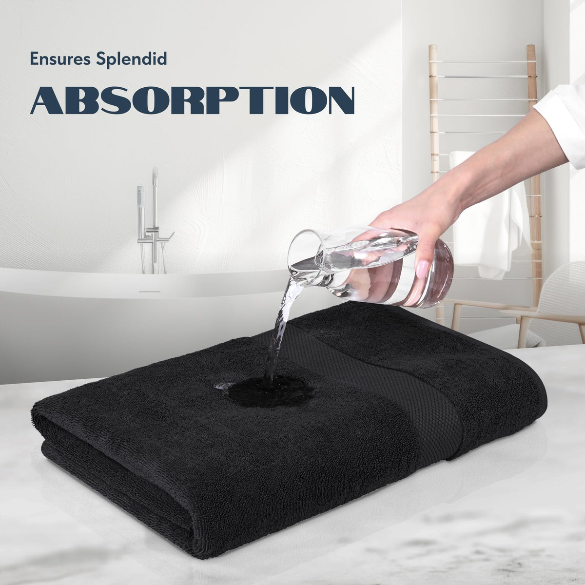 White Classic quick-drying absorbent cotton for fast moisture removal.