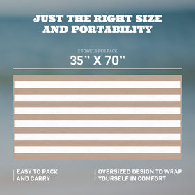 White Classic quick-dry beach towel absorbing moisture fast.