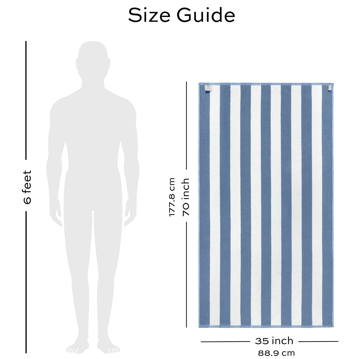 White Classic quick-dry towel designed for beach days and fast moisture removal