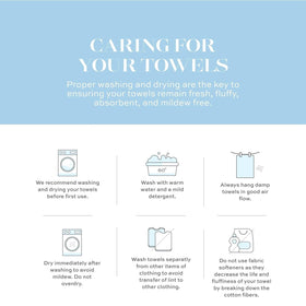 White Classic quick-dry-towels: faster drying to save time and energy.
