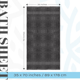 White Classic towel with reinforced edges, charcoal gray, built to last.