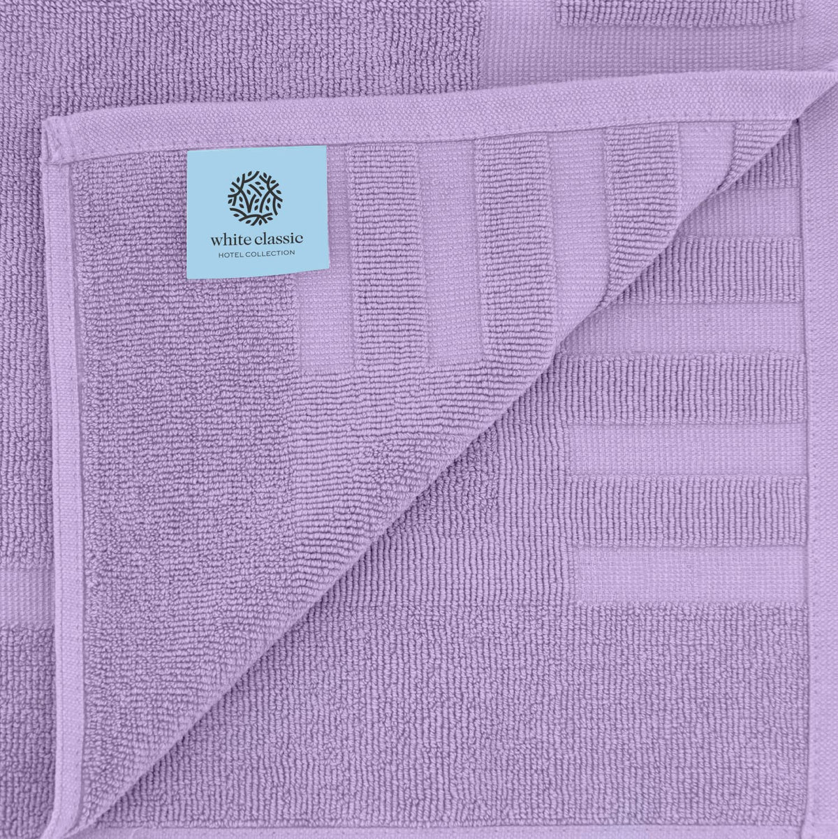 White Classic reversible non-rubber backing for easy care.