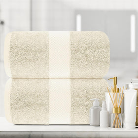 White Classic hotel collection bath sheet in ivory, designed for home spa experiences.