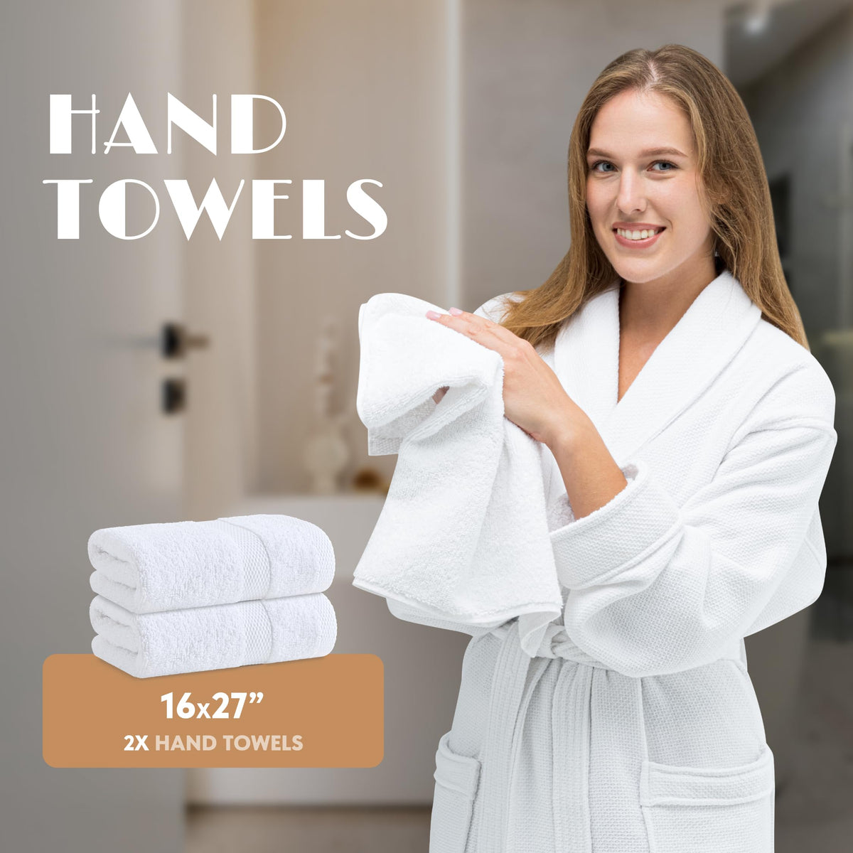 White Classic plush towels with soft feel for cozy bathrooms
