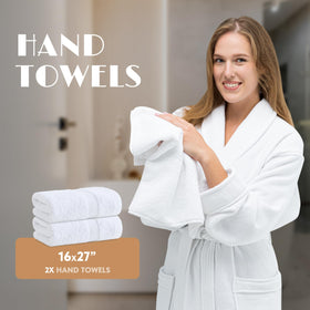 White Classic plush towels with soft feel for cozy bathrooms