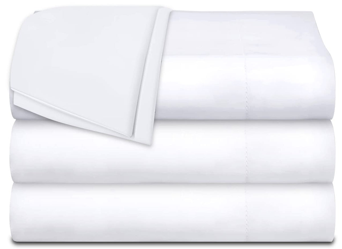 White Classic twin flat sheets 66x104 in a 3-pack offering easy care and comfort