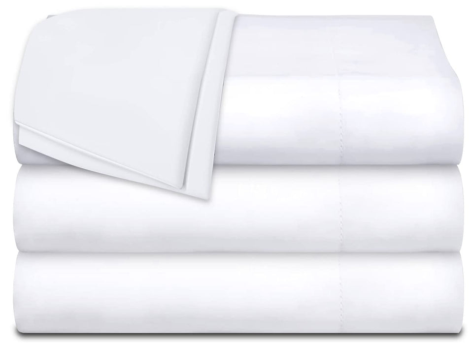 White Classic twin flat sheets 66x104 in a 3-pack offering easy care and comfort